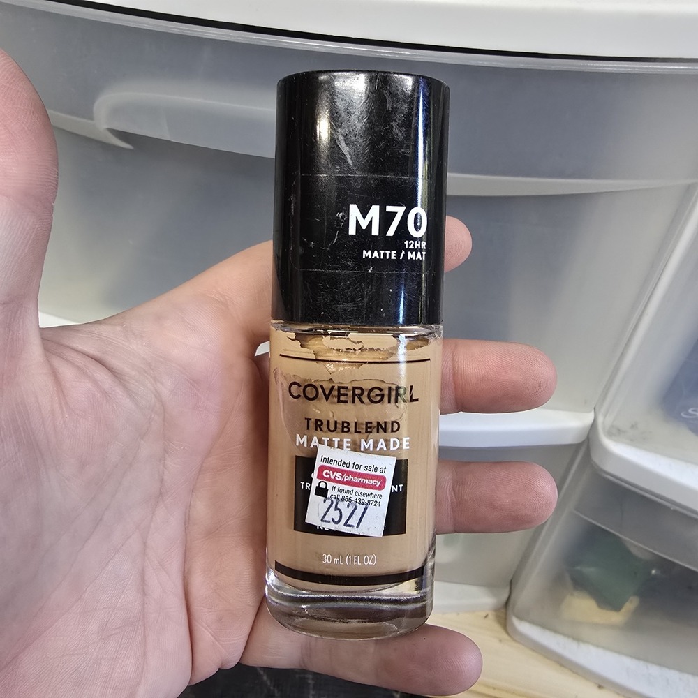 Covergirl Trublend Matte Made Liquid Foundation Glass Bottle M70 Sand Beige